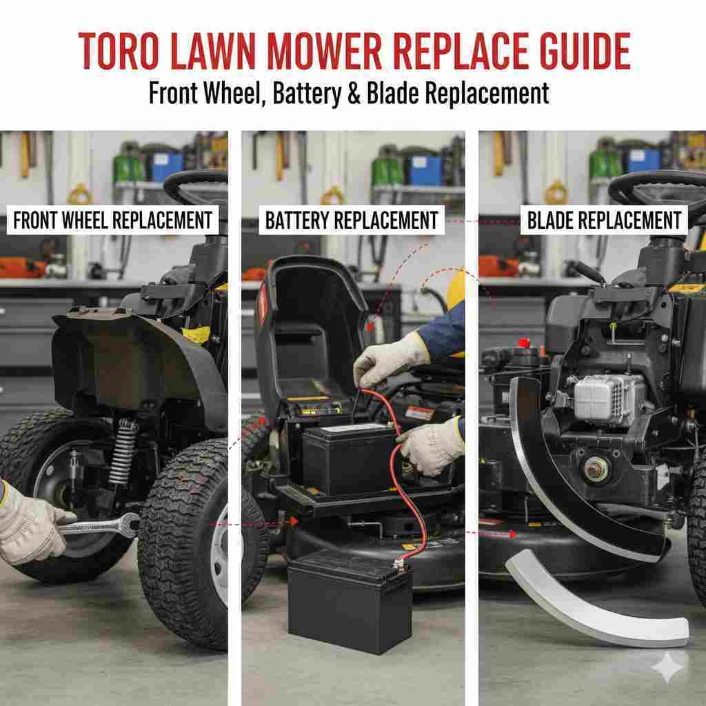Toro Replace Guide Wheel, Battery & Blade Toro Replace Guide Wheel, Battery & Blade